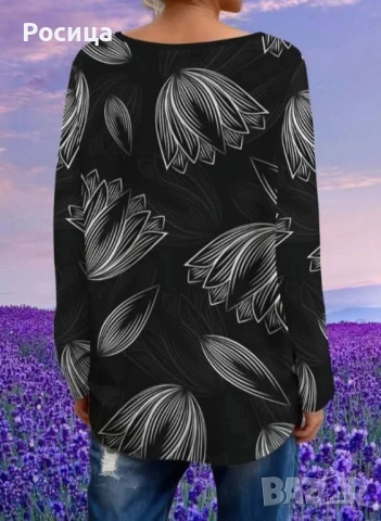 Дамска блуза с дълъг ръкав размер 5ХЛ има разтегливост трико нова., снимка 3 - Блузи с дълъг ръкав и пуловери - 53725953