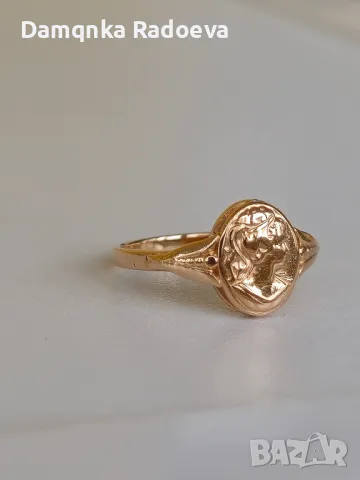 СССР златен пръстен Камея проба 583, снимка 15 - Пръстени - 48028281