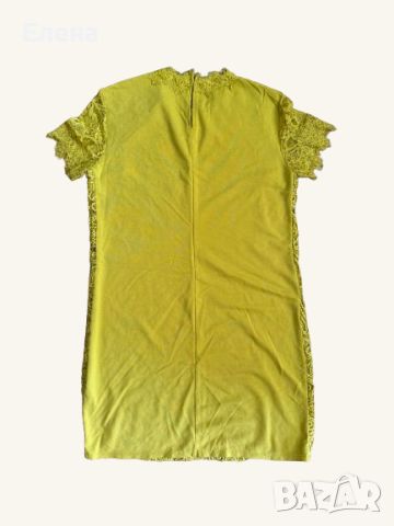Нова Zara Trafaluc Дантелена Мини Рокля в Цвят Горчица, снимка 2 - Рокли - 46480463