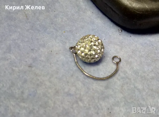 КРАСИВА ЕМАЙЛИРАНА СРЕБЪРНА АРТ ВИСУЛКА СРЕБРО ВИСОКА ПРОБА с ИСКРЯЩИ КРИСТАЛЧЕТА 49234, снимка 3 - Колиета, медальони, синджири - 49606228