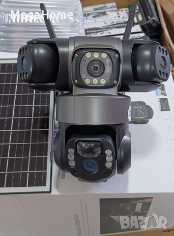 Соларна Охранителна 4G Камера Ultra HD 4K PTZ, тройна леща, 12MP, цветно нощно виждане, снимка 4 - IP камери - 53436795