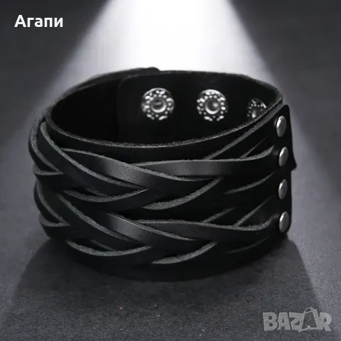 Мъжка кожена гривна внос от чужбина нова , снимка 2 - Гривни - 49483492