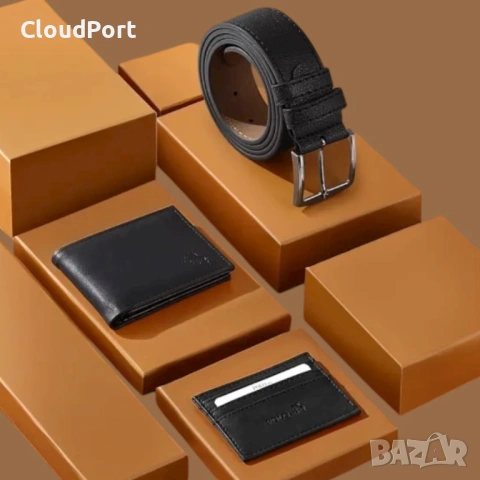 Мъжки комплект, POLO Air, Портфейл, Колан, Картхолдър, черен, снимка 6 - Портфейли, портмонета - 53115193