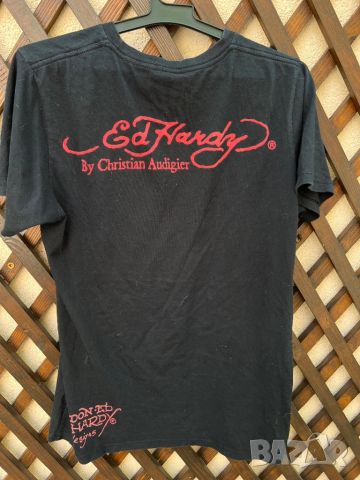 Мъжка тениска Vintage Ed Hardy — размер М, снимка 2 - Тениски - 46470492