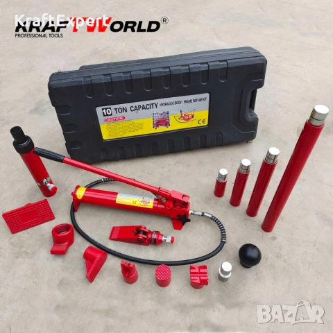 Хидравлична Разпъвачка 10тона KraftWorld – 16 Части, снимка 4 - Други инструменти - 50576782