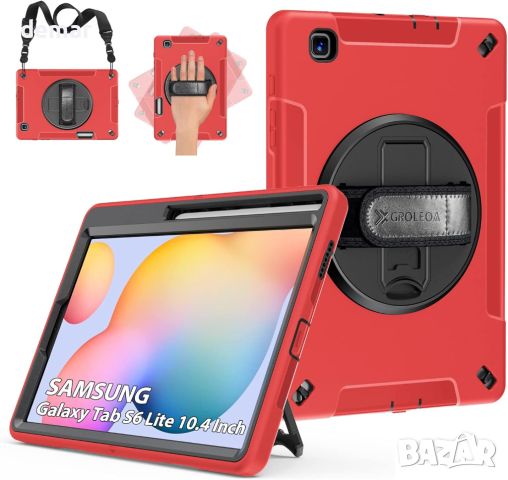 Калъф GROLEOA за Samsung Galaxy Tab S6 Lite 10.4(SM-P610/P615/P613/P619)-червен, снимка 1 - Таблети - 45482039
