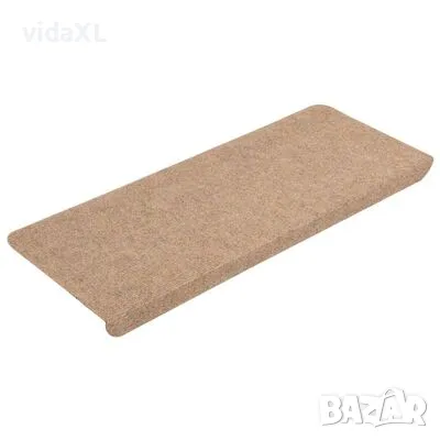 vidaXL Самозалепващи стелки за стълби, 15 бр, 65x24,5x3,5 см, бежови (SKU:343476), снимка 3 - Ламиниран паркет и подложки - 48215781