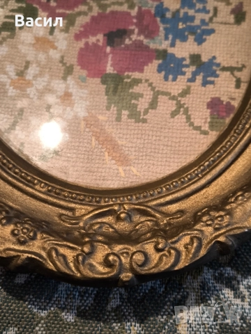 Красив ръчно бродиран цветен гоблен, снимка 2 - Антикварни и старинни предмети - 52996853