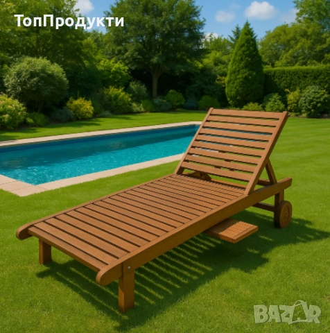 Шезлонг Muhler, Meranti, снимка 3 - Градински мебели, декорация  - 53070504