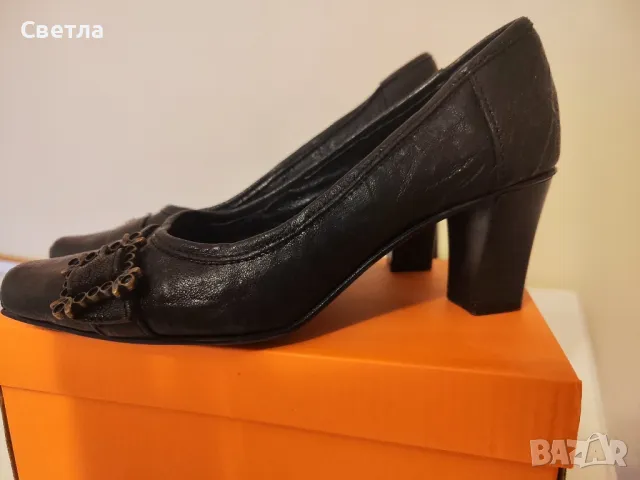 Обувки Gido естествена кожа, снимка 2 - Дамски обувки на ток - 49714554