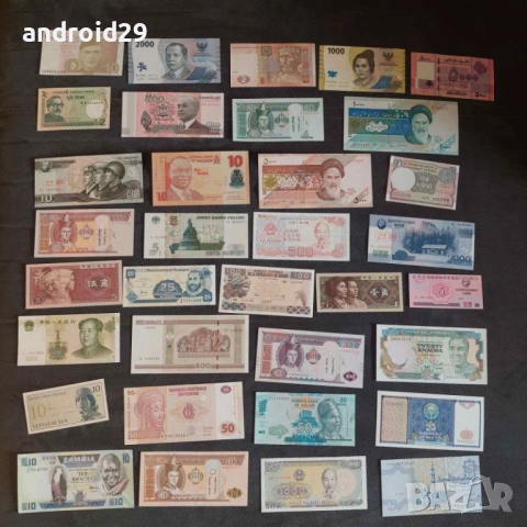 Лот Банкноти от 100 броя (без повтарящи) UNC, снимка 3 - Нумизматика и бонистика - 51240396