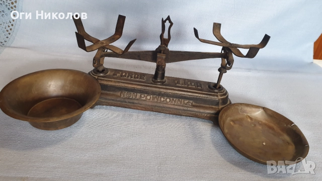 Антична чугунена везна тип "Робервал", снимка 4 - Антикварни и старинни предмети - 51708615