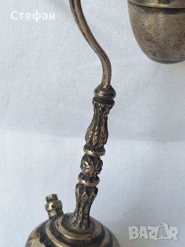 Сребърна миниатюра - Газова лампа, снимка 1 - Антикварни и старинни предмети - 45552398