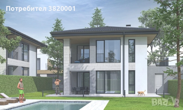 Двуетажна къща с три спални в затворен комплекс с. Близнаци