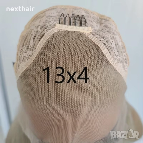 Права дантелена перука 13x4 в пепеляво русо, снимка 6 - Аксесоари за коса - 52776932