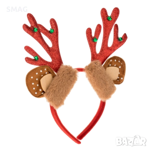 Еленски рога с червен брокат, камбанки и ушички_1227270