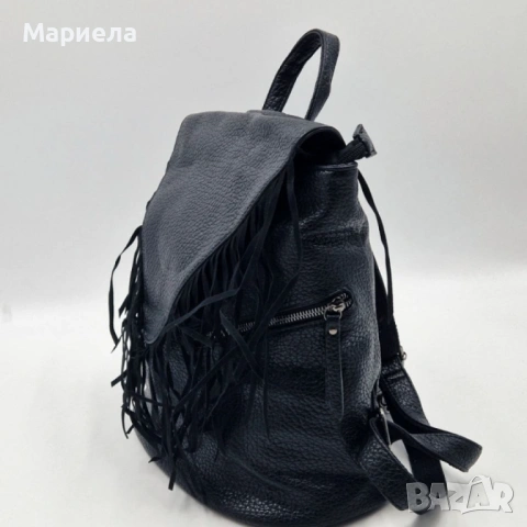 Дамска раница от еко к. с ресни – бохо стил, удобство и обем (36×30×16 см), снимка 4 - Раници - 53342587