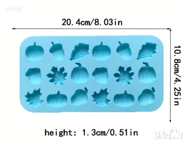 Малки Есенни листо жълъд тиква силиконов молд форма фондан шоколад гипс декон, снимка 3 - Форми - 52031949