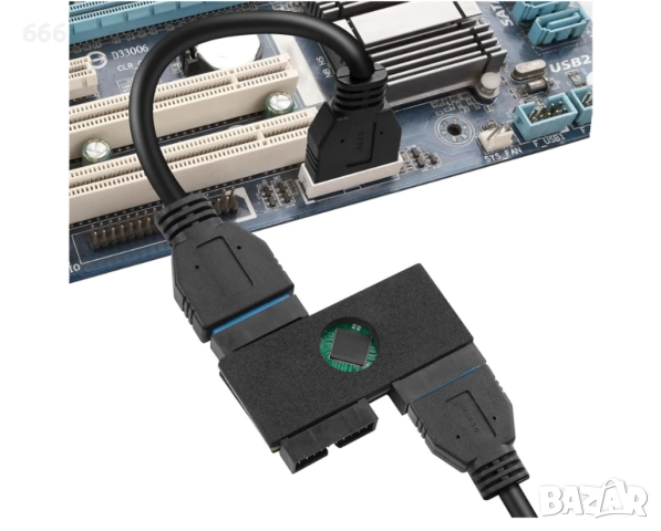 USB3.0 19PIN сплитер 1 към 2 удължителен кабел за дънна платка, снимка 4 - Друга електроника - 52940306