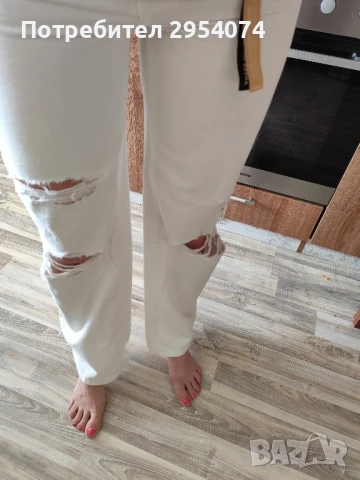 нови бели дънки с/м-20лв, снимка 1