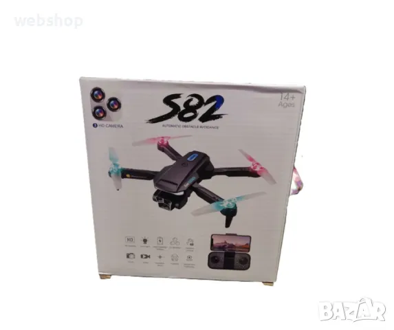 S82 Rc Drone 4K HD Три камери Професионална въздушна фотография Светлинен поток, снимка 12 - Дронове и аксесоари - 46880710