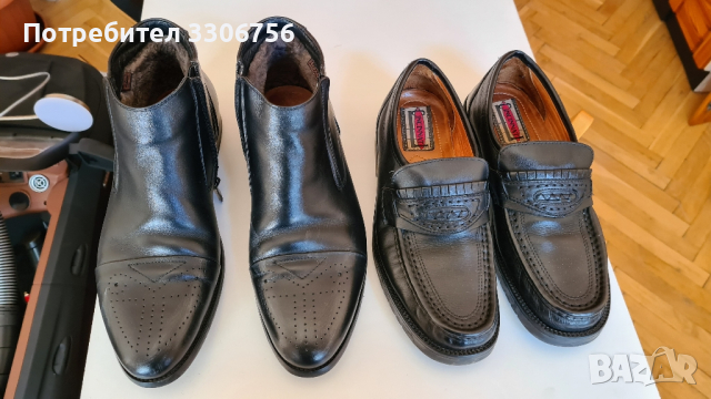 почти нови мъжки зимни обувки-италиански-естествена кожа 43 номер , снимка 3 - Мъжки боти - 44960124