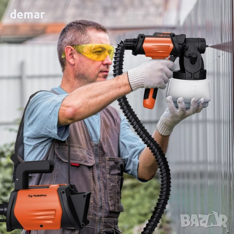 Пистолет за боядисване Tilswall Shark 800 HVLP, електрически с контейнер 1300 мл, 4 дюзи, 3 режима, снимка 3 - Други инструменти - 52535008