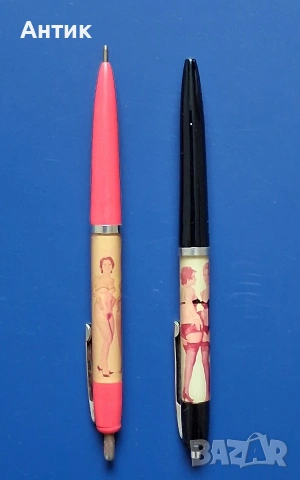 Две Стари Химикалки Събличащи Жени Еротика от Соца 70'те год., снимка 4 - Колекции - 53592373