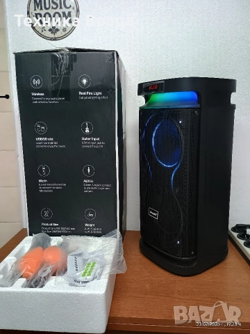 Чисто нова караоке колона Brodu BTS-2098. Акумулаторна е с 2бр. микрофони, снимка 8 - Караоке - 53600802