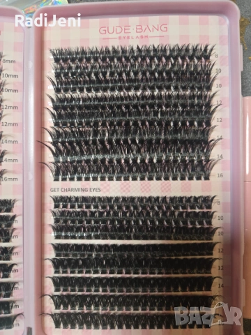 Мигли на едри снопчета с лепило