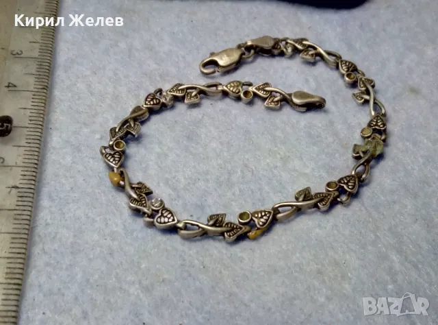 СТАРА ФЛОРАЛНА СРЕБЪРНА ГРИВНА ПАТИНИРАНО СРЕБРО 925 с ГНЕЗДА За ИНКРУСТИРАНЕ на СКЪПИ КАМЪНИ 19416