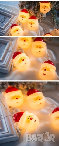 Коледна украса, светещи LED лампички с Дядо Коледа SD19, снимка 3 - Декорация за дома - 52567561