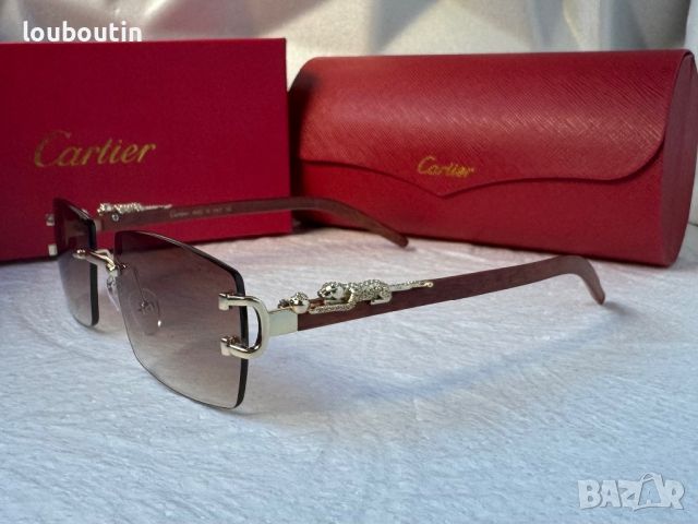 Cartier висок клас слънчеви очила Мъжки Дамски слънчеви с дървени дръжки, снимка 15 - Слънчеви и диоптрични очила - 45505174