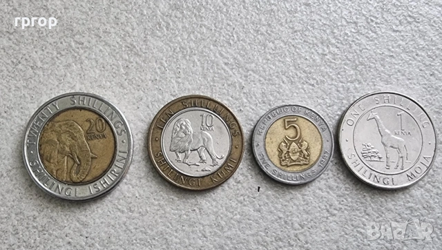 Африка. Кения. 1, 5, 10, 20 шилинга. 2018 година. Нова серия.