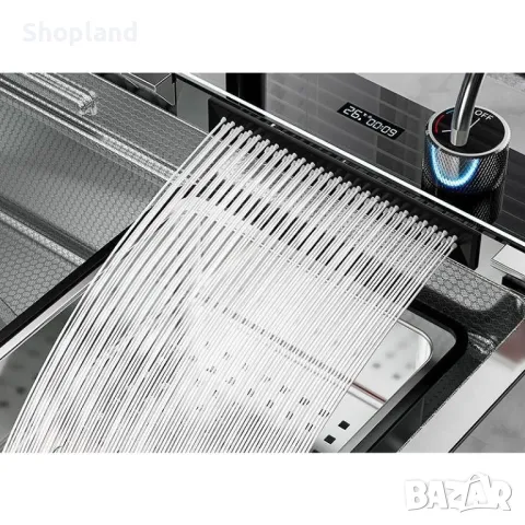 Модерна многофункционална кухненска мивка с LED цифров дисплей и водопаден смесител, снимка 2 - Мивки - 50295227