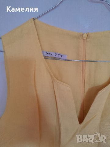 Жълта рокля Dika, M-размер , снимка 3 - Рокли - 46010065