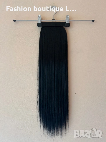 Нова черна коса екстеншън на конска опашка 60 сантиметра 100 грама може да се къдри изправя ❤️❤️❤️❤️