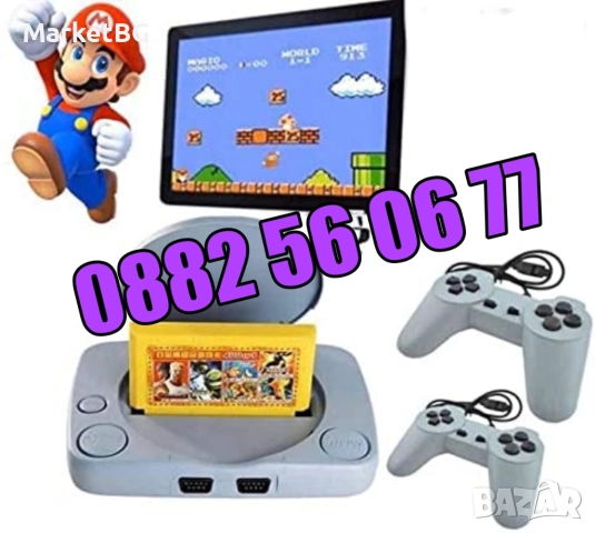 Телевизионна игра с вградени игри, ретро конзола с два джойстика и пистолет, снимка 2 - Други игри и конзоли - 52163903