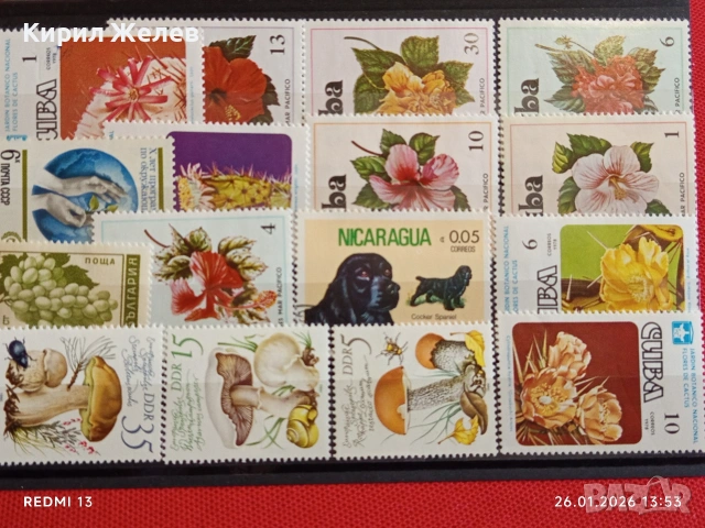 Стари пощенски марки от цял свят смесени ГЪБИ, ЦВЕТЯ, ЖИВОТНИ за КОЛЕКЦИЯ 51979