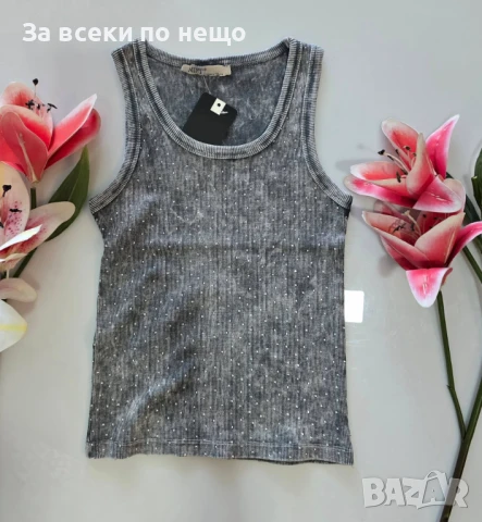 Дамски Ежедневен Спортен Летен Потник С Апликация От Камъни - 2 Цвята Код VL-97, снимка 2 - Потници - 50828885