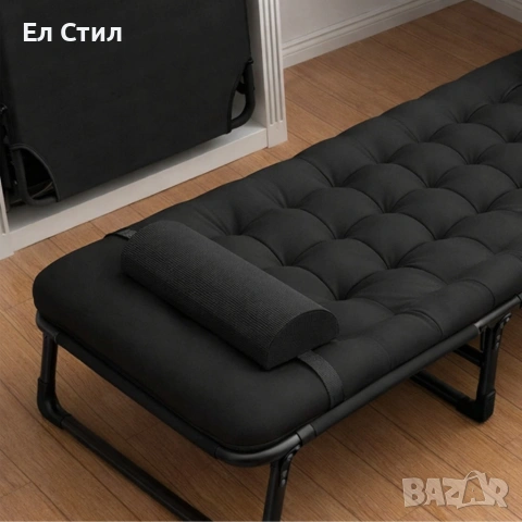 Сгъваемо къмпинг легло и градински шезлонг 2в1, с мек матрак и възглавница, снимка 2 - Градински мебели, декорация  - 53928153