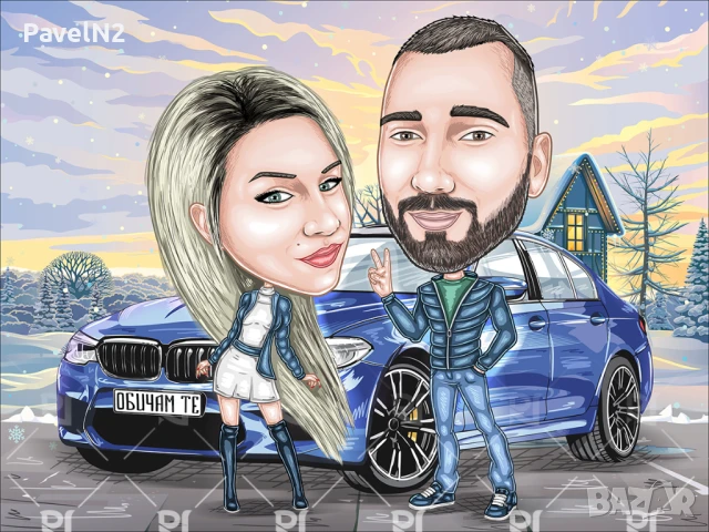 Карикатури по поръчка, снимка 2 - Картини - 50626562