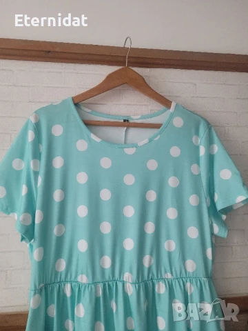 Лятна дълга рокля на точки , снимка 3 - Рокли - 50567720