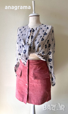Нова кожена кокетна пола Mango & дизайнерска туника С размер , снимка 7 - Поли - 45046576