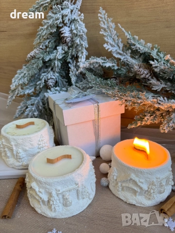 Коледна свещ “Зимна Приказка”, снимка 4 - Декорация за дома - 52076374