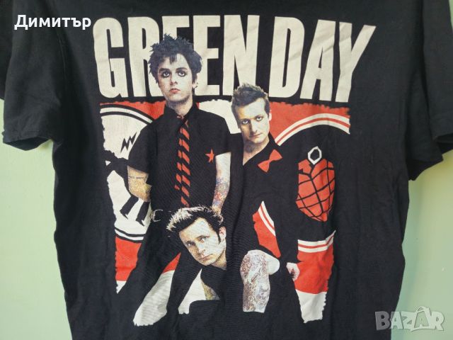 Green Day тениска band tee M music rock , снимка 8 - Тениски - 45933909