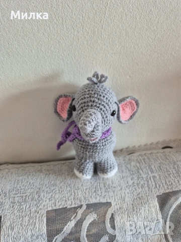 Ръчно изработена играчка - Малко Слонче, снимка 6 - Плюшени играчки - 54217603