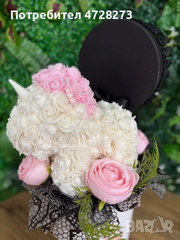 Подарък за всеки повод Еднорог в кутия с рози, снимка 2 - Подаръци за рожден ден - 53367898