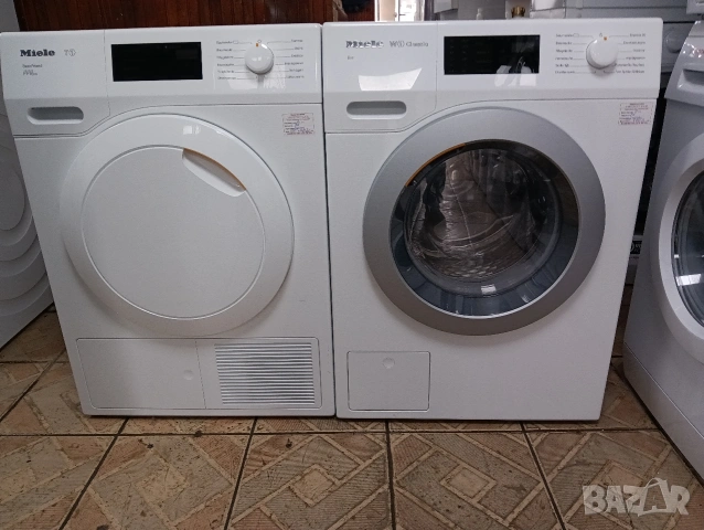 Комплект пералня Миеле Miele W1 и сушилня с термопомпа Миеле Miele Т1 А+++ 8кг Made in Germany 