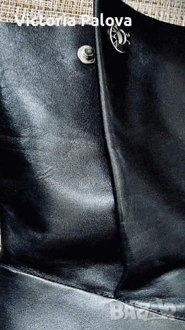 Модна къща JIL SANDER култови кожени ботуши с червена подметка, снимка 7 - Дамски ботуши - 52484363